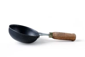 The Indus Valley Pre-Seasoned Iron Tadka Pan with Wooden Handle 